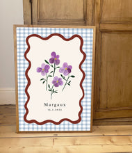 Load image into Gallery viewer, Birth flower personalised print
