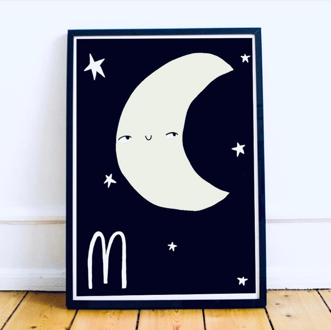 M Is for Moon Art Print