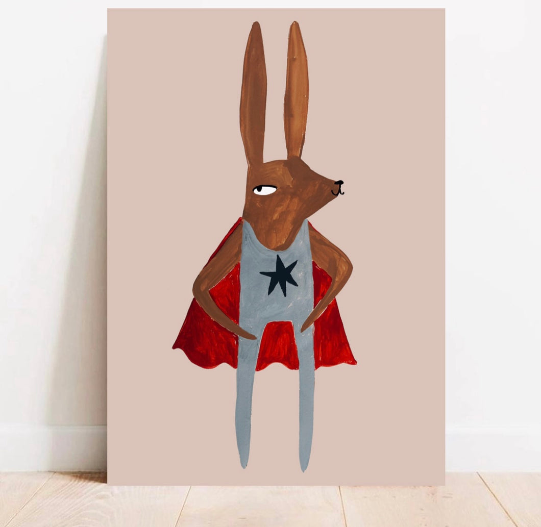 Super Bunny Art Print