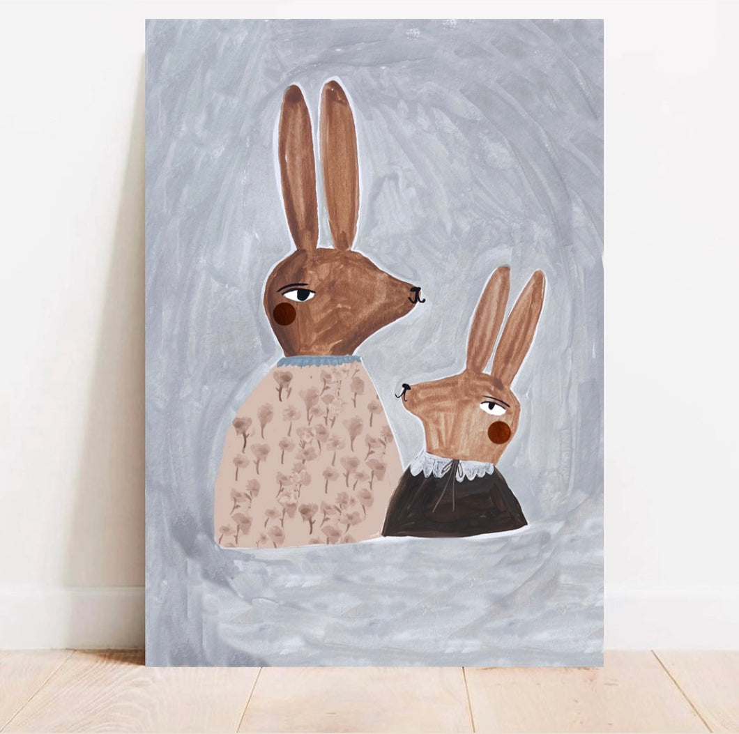 Mummy Rabbit Art Print