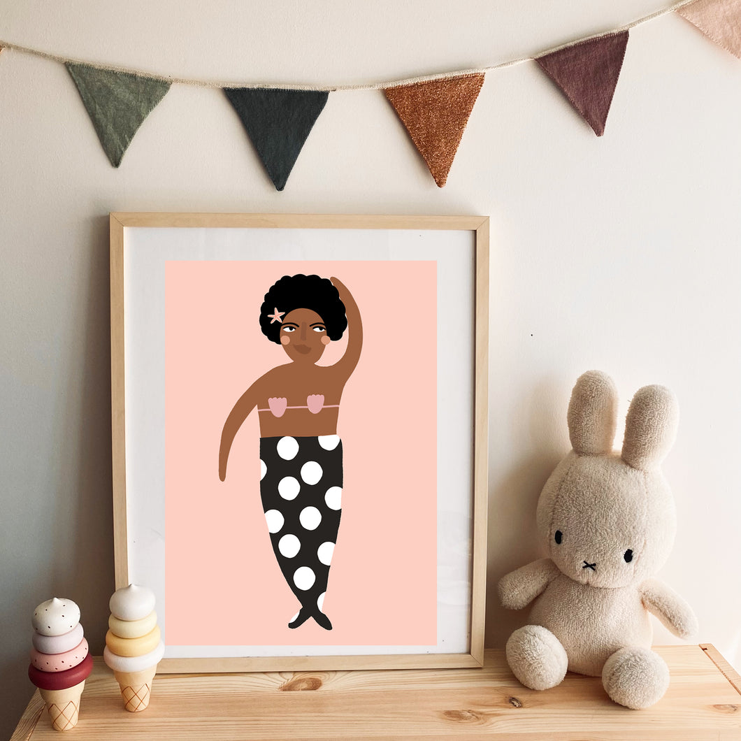 Mermaid lady Art Print