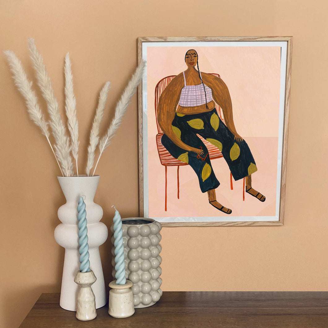 Lemon Lady Art Print