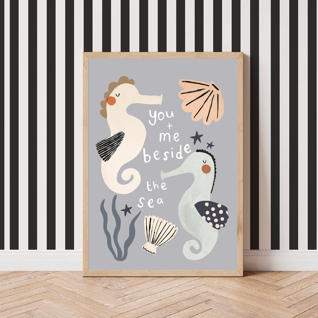 You + Me Beside The Sea Art Print
