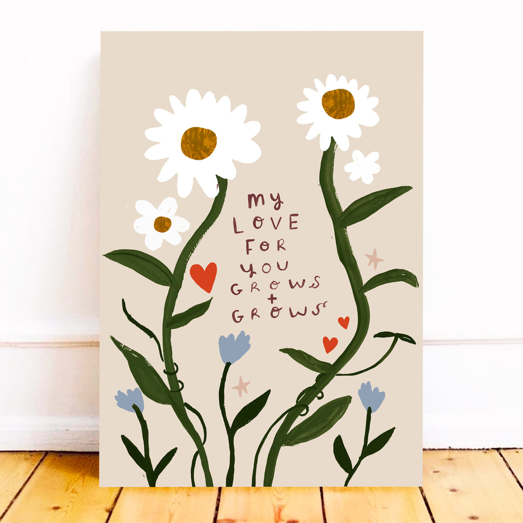 My love grows art Print