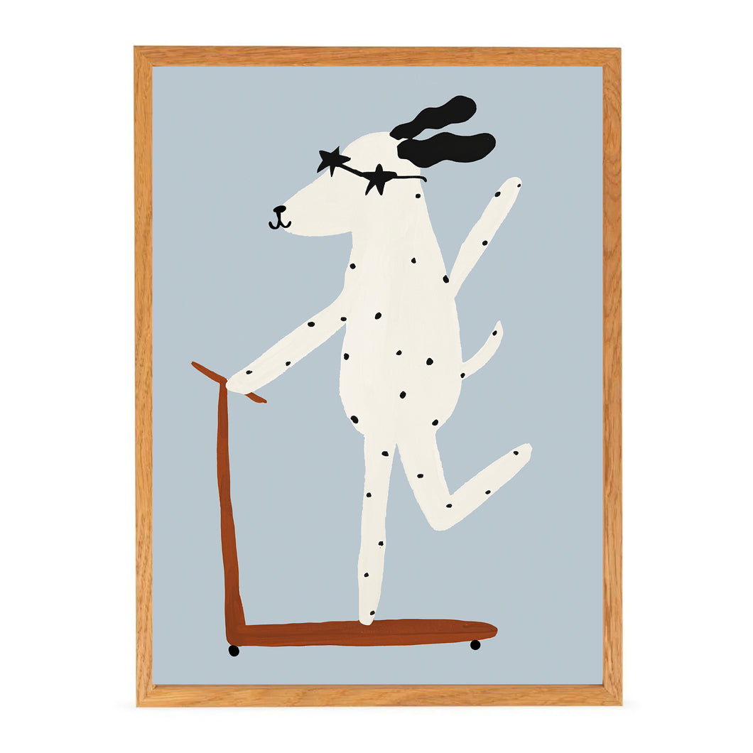 Lets Roll Dog Art Print